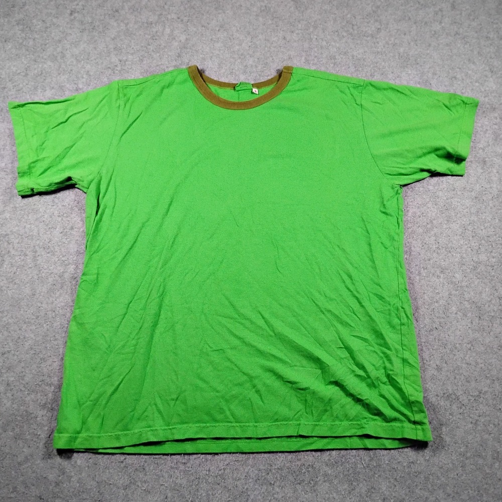 Gravel & Gold Green Ringer Tee Shirt Size 2 Made in San Francisco Cotton